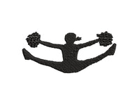 Cheerleader Machine Embroidery Design, 4x4 hoop, Cheerleading machine embroidery, Cheer Silhouette embroidery design, Competitive Cheer