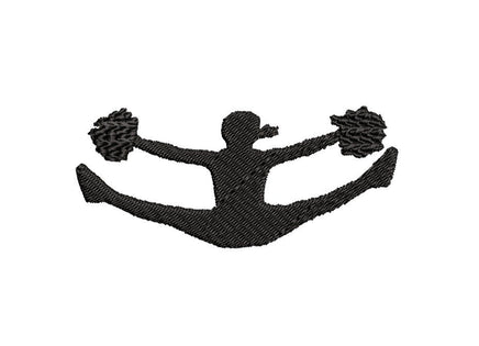 Cheerleader Machine Embroidery Design, 4x4 hoop, Cheerleading machine embroidery, Cheer Silhouette embroidery design, Competitive Cheer