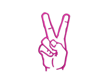 Hand Peace Machine Embroidery Design, hand peace embroidery design, peace embroidery design, peace embroidery pattern, embroidery gift idea - sproutembroiderydesigns