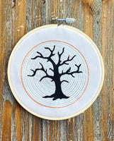 Spooky Halloween Dead Tree Machine Embroidery Design - halloween embroidery design