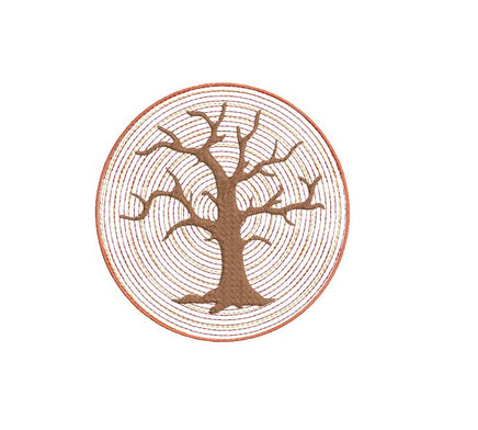 Spooky Halloween Dead Tree Machine Embroidery Design - halloween embroidery design