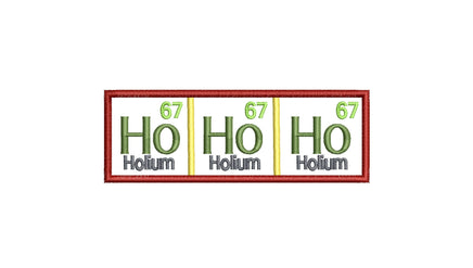 Christmas Santa Ho Ho Ho Periodic Table of Elements Machine Embroidery Design, 2 sizes, 4x4 and 5x7 hoop, santa embroidery design