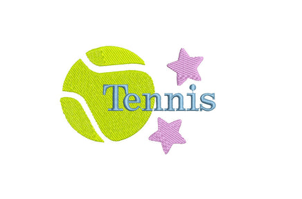 Star Tennis Embroidery Machine Design - Tennis ball embroidery - sport embroidery