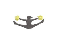 Cheerleader Machine Embroidery Design, 4x4 hoop, Cheerleading machine embroidery, Cheer Silhouette embroidery design, Competitive Cheer