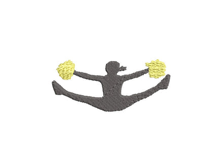 Cheerleader Machine Embroidery Design, 4x4 hoop, Cheerleading machine embroidery, Cheer Silhouette embroidery design, Competitive Cheer