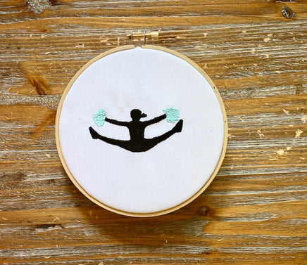 Cheerleader Machine Embroidery Design, 4x4 hoop, Cheerleading machine embroidery, Cheer Silhouette embroidery design, Competitive Cheer