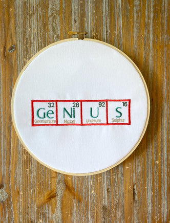 Genius Periodic Table of Elements Machine Embroidery Design - sproutembroiderydesigns