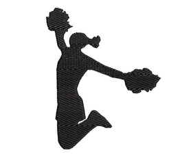 Cheerleader Machine Embroidery Design, Cheerleading with pots machine embroidery, Cheer Silhouette