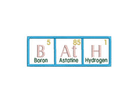BaTh Periodic Table of Elements Machine Embroidery Design, 2 sizes, Bath Towel Embroidery, Science Embroidery, Bath Embroidery design
