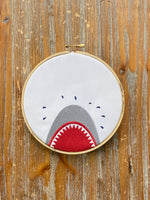 Shark Silhouette Machine Embroidery Design, 4x4 hoop
