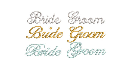 Bride and Groom Machine Embroidery Designs, 3 Fonts, wedding embroidery, wedding design, bride embroidery design, wedding pattern - sproutembroiderydesigns