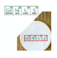 Genius Periodic Table of Elements Machine Embroidery Design - sproutembroiderydesigns