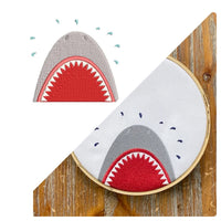 Shark Silhouette Machine Embroidery Design, 4x4 hoop