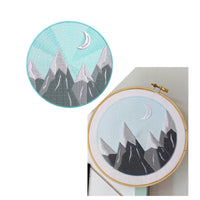 Round Snowcapped Mountain Machine Embroidery Design, Round hoop embroidery design, snow design, Forest pattern, mountain embroidery design - sproutembroiderydesigns