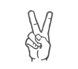 Hand Peace Machine Embroidery Design, hand peace embroidery design, peace embroidery design, peace embroidery pattern, embroidery gift idea - sproutembroiderydesigns