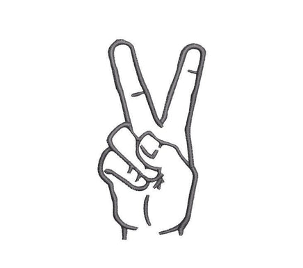 Hand Peace Machine Embroidery Design, hand peace embroidery design, peace embroidery design, peace embroidery pattern, embroidery gift idea - sproutembroiderydesigns