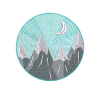 Round Snowcapped Mountain Machine Embroidery Design, Round hoop embroidery design, snow design, Forest pattern, mountain embroidery design - sproutembroiderydesigns