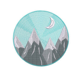 Round Snowcapped Mountain Machine Embroidery Design, Round hoop embroidery design, snow design, Forest pattern, mountain embroidery design - sproutembroiderydesigns