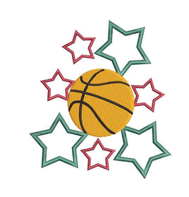 Basketball Machine Embroidery Design, 4x4 and 5x7 hoop, basketball embroidery design, basketball design, basketball embroidery pattern - sproutembroiderydesigns