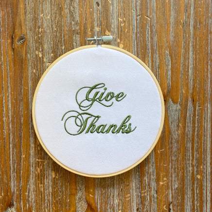 Give Thanks Thanksgiving Machine Embroidery Design