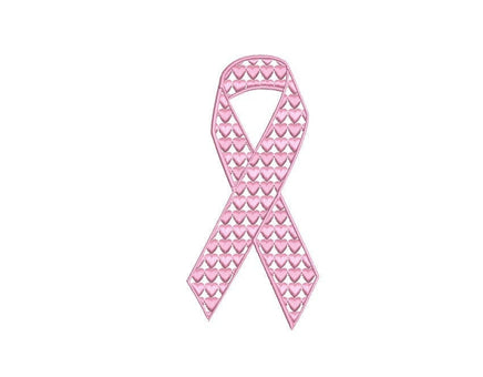 Pink Heart Cancer Ribbon Embroidery Machine Embroidery Design, 4x4 hoop, breast cancer, cancer ribbon pink white, Leukemia