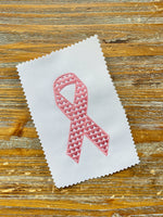 Pink Heart Cancer Ribbon Embroidery Machine Embroidery Design, 4x4 hoop, breast cancer, cancer ribbon pink white, Leukemia