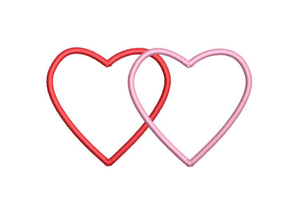Two Hearts Wedding Machine Embroidery Design, wedding embroidery design, linked hearts embroidery design, anniversary embroidery design