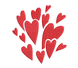 Bursting Hearts Machine Embroidery Design - heart embroidery design, love embroidery design, anniversary gift