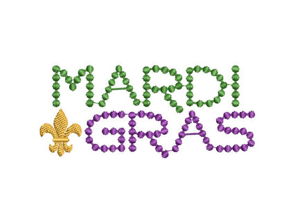Mardi Gras Bead Font Machine Embroidery Design