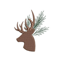 Evergreen Deer Silhouette Machine Embroidery Design, hunting embroidery design, deer embroidery design, hunter embroidery design