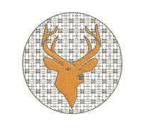 Plaid Deer Silhouette Machine Embroidery Design - sproutembroiderydesigns