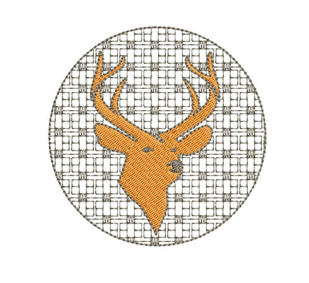 Plaid Deer Silhouette Machine Embroidery Design - sproutembroiderydesigns