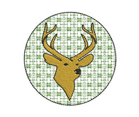 Plaid Deer Silhouette Machine Embroidery Design - sproutembroiderydesigns