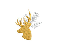 Evergreen Deer Silhouette Machine Embroidery Design, hunting embroidery design, deer embroidery design, hunter embroidery design