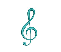 Treble Clef Machine Embroidery Design, 4x4 hoop, music embroidery design, music machine embroidery design, treble design, treble embroidery - sproutembroiderydesigns
