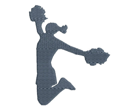 Cheerleader Machine Embroidery Design, Cheerleading with pots machine embroidery, Cheer Silhouette