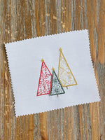 Three Forest Christmas Trees Machine Embroidery Design, 2 sizes, 4x4 and 5x7 hoop, Christmas tree embroidery design, Christmas towel design - sproutembroiderydesigns