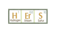 HIS and HERS Periodic Table of Elements Embroidery Design, 2 sizes, 4x4, 5x7 hoop, Bath Towel Embroidery