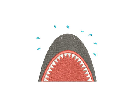 Shark Silhouette Machine Embroidery Design, 4x4 hoop