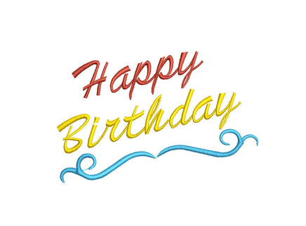 Happy Birthday Machine Embroidery Design, 2 sizes, birthday embroidery design, birthday quote embroidery design, birthday saying design