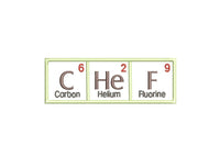 Chef Periodic Table of Elements Embroidery Design, 2 sizes, chef embroidery design, chef towel embroidery, apron embroidery design, 4x4, 5x7