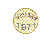 1971 Seal Machine Embroidery Design, Birthday embroidery design, 4x4 and 5x7 hoops, year embroidery