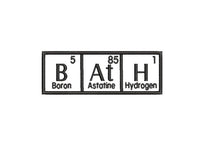 BaTh Periodic Table of Elements Machine Embroidery Design, 2 sizes, Bath Towel Embroidery, Science Embroidery, Bath Embroidery design