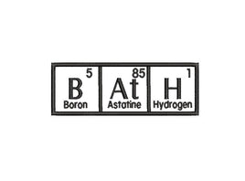 BaTh Periodic Table of Elements Machine Embroidery Design, 2 sizes, Bath Towel Embroidery, Science Embroidery, Bath Embroidery design - sproutembroiderydesigns