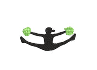 Cheerleader Machine Embroidery Design, 4x4 hoop, Cheerleading machine embroidery, Cheer Silhouette embroidery design, Competitive Cheer