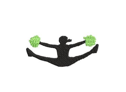 Cheerleader Machine Embroidery Design, 4x4 hoop, Cheerleading machine embroidery, Cheer Silhouette embroidery design, Competitive Cheer