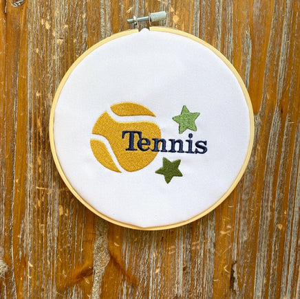 Star Tennis Embroidery Machine Design - Tennis ball embroidery - sport embroidery