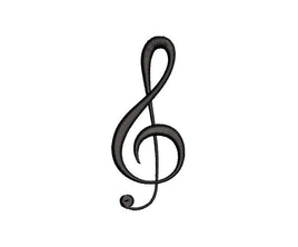 Treble Clef Machine Embroidery Design, 4x4 hoop, music embroidery design, music machine embroidery design, treble design, treble embroidery - sproutembroiderydesigns