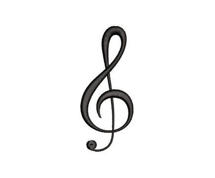Treble Clef Machine Embroidery Design, 4x4 hoop, music embroidery design, music machine embroidery design, treble design, treble embroidery - sproutembroiderydesigns