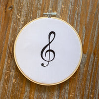 Treble Clef Machine Embroidery Design, 4x4 hoop, music embroidery design, music machine embroidery design, treble design, treble embroidery - sproutembroiderydesigns